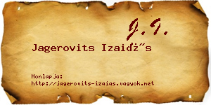 Jagerovits Izaiás névjegykártya